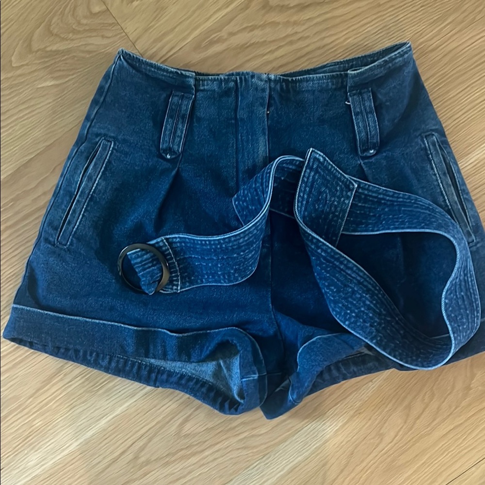 Sezane Denim Blue Women's Shorts